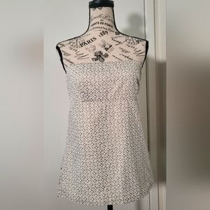 J. Crew Size 4 White and Copper colored pattern tube top.